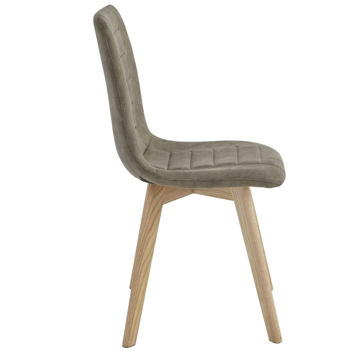 4x Set PRIME DOM Stuhl - Essen, Taupe Samt, 43x53x88 cm