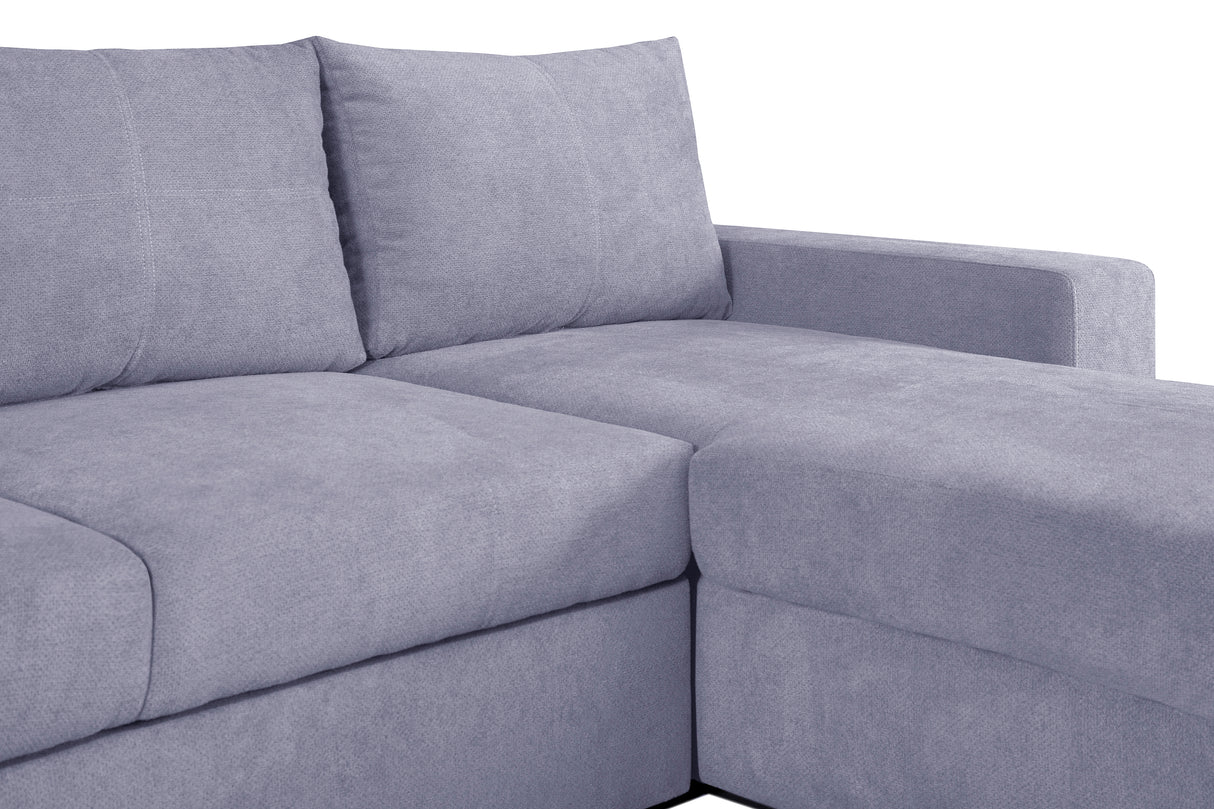 Alfred Ecksofa grau mit Ausziehbett Inkl. Aufbewahrung