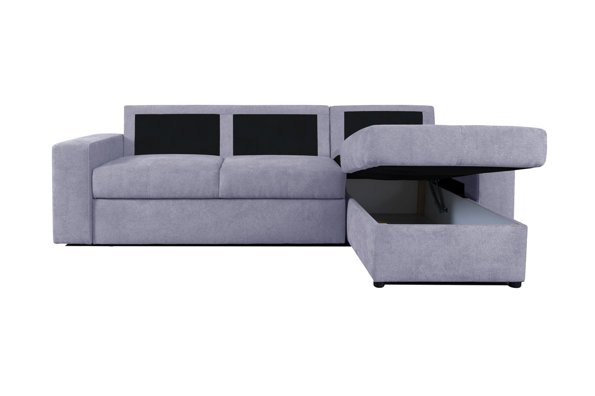 Alfred Ecksofa grau mit Ausziehbett Inkl. Aufbewahrung