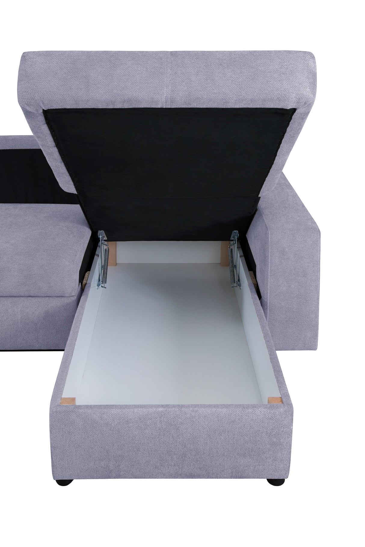 Alfred Ecksofa grau mit Ausziehbett Inkl. Aufbewahrung