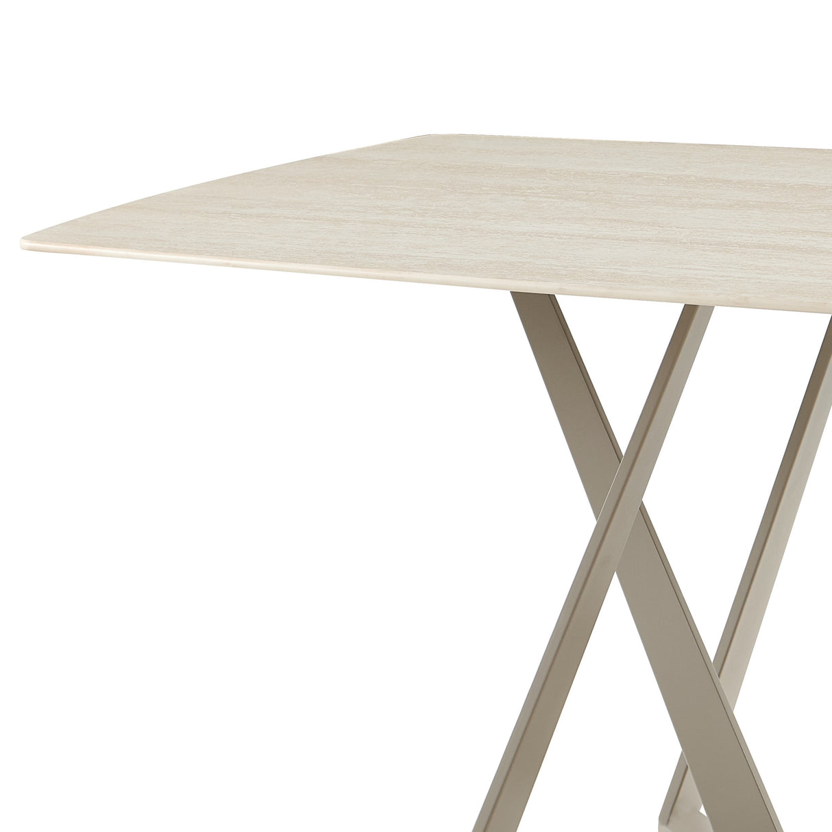 BELLUMI Tisch beiger Steinoptik, Keramikplatte 180 × 90 cm