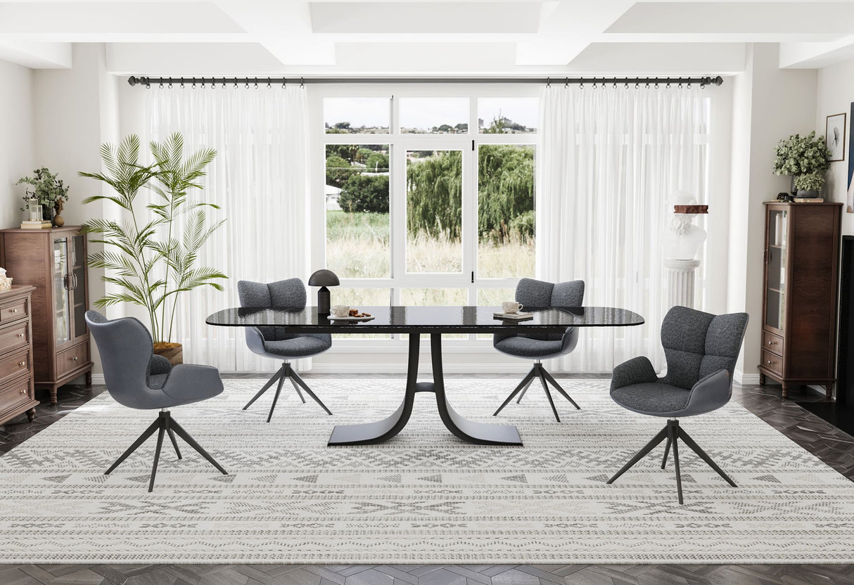 BERENTS Großer Ausziehtisch, schwarz 180-260x95x76cm