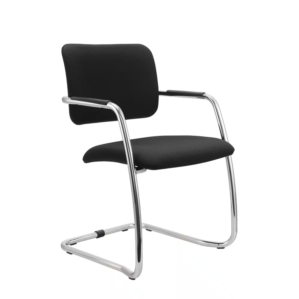 2-Set Besucher und Konferenzstuhl Stoff Feste Armlehne Schwarz Max. 120 kg Red Line