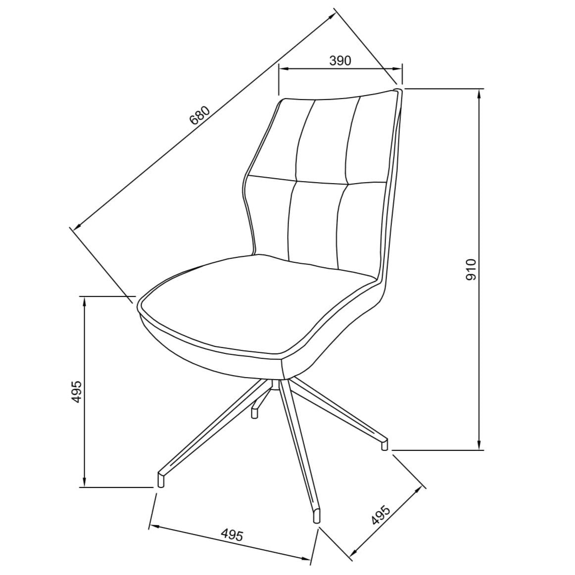 Calvin+ Stuhl 360°-Drehung, grau