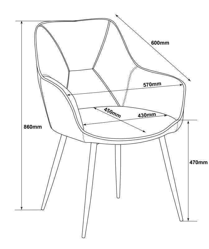 FELDMANN Armlehnstuhl Stoff Braun 63,5 x 65 x 91cm