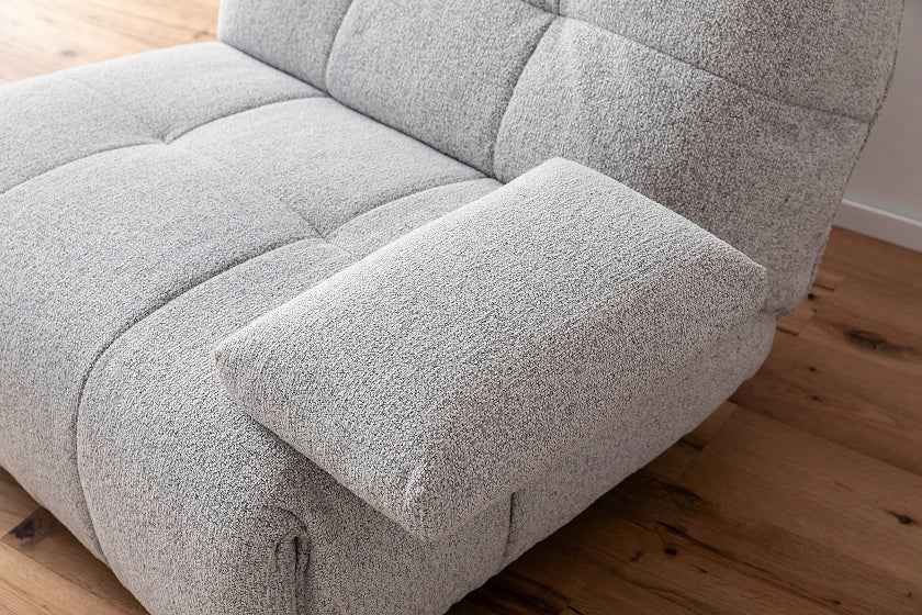 FLOW MC Sofa – 3-teiliges Set mit Relaxfunktion (hellgrau) 288 x100 x109cm