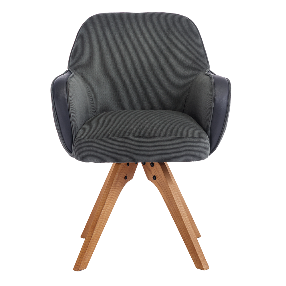 GALLO Armlehnstuhl Cordbezug grün/ schwarz