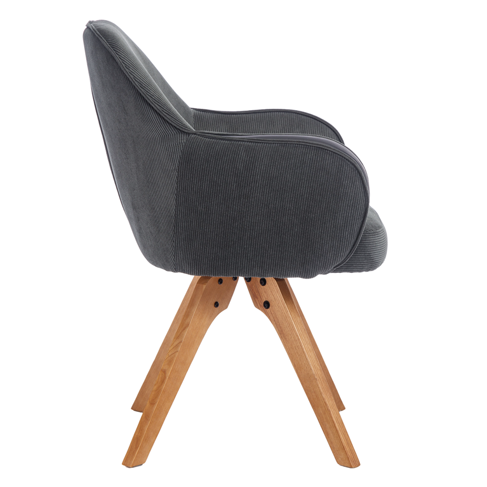 GALLO Armlehnstuhl Cordbezug grün/ schwarz