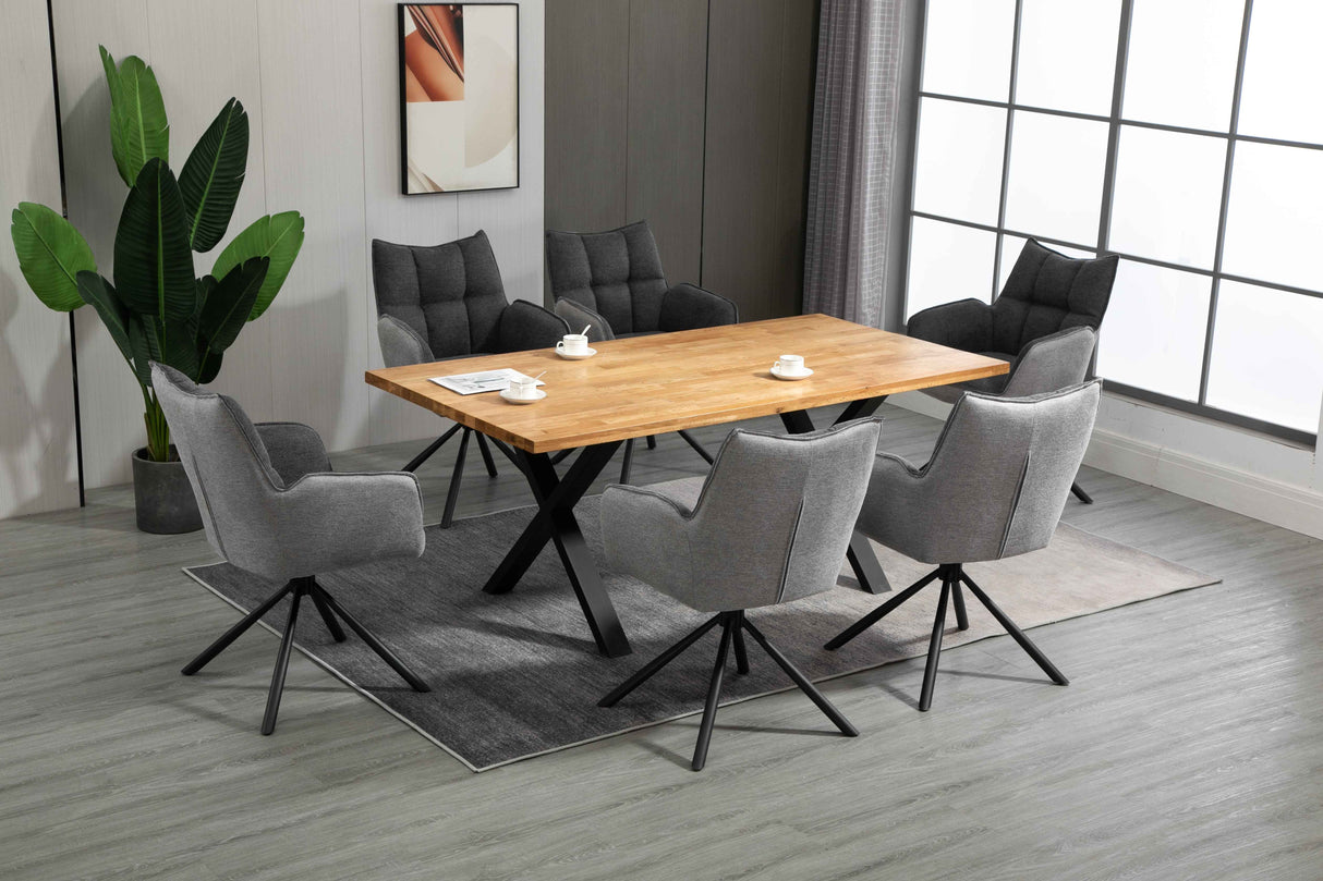 GOMES Armlehnstuhl 180° drehbar, Grau - 61x62x89