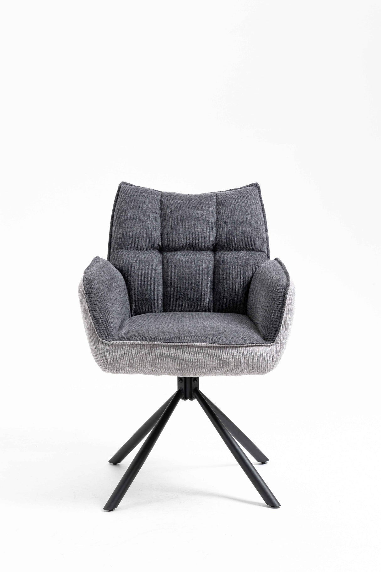 GOMES Armlehnstuhl 180° drehbar, Grau - 61x62x89