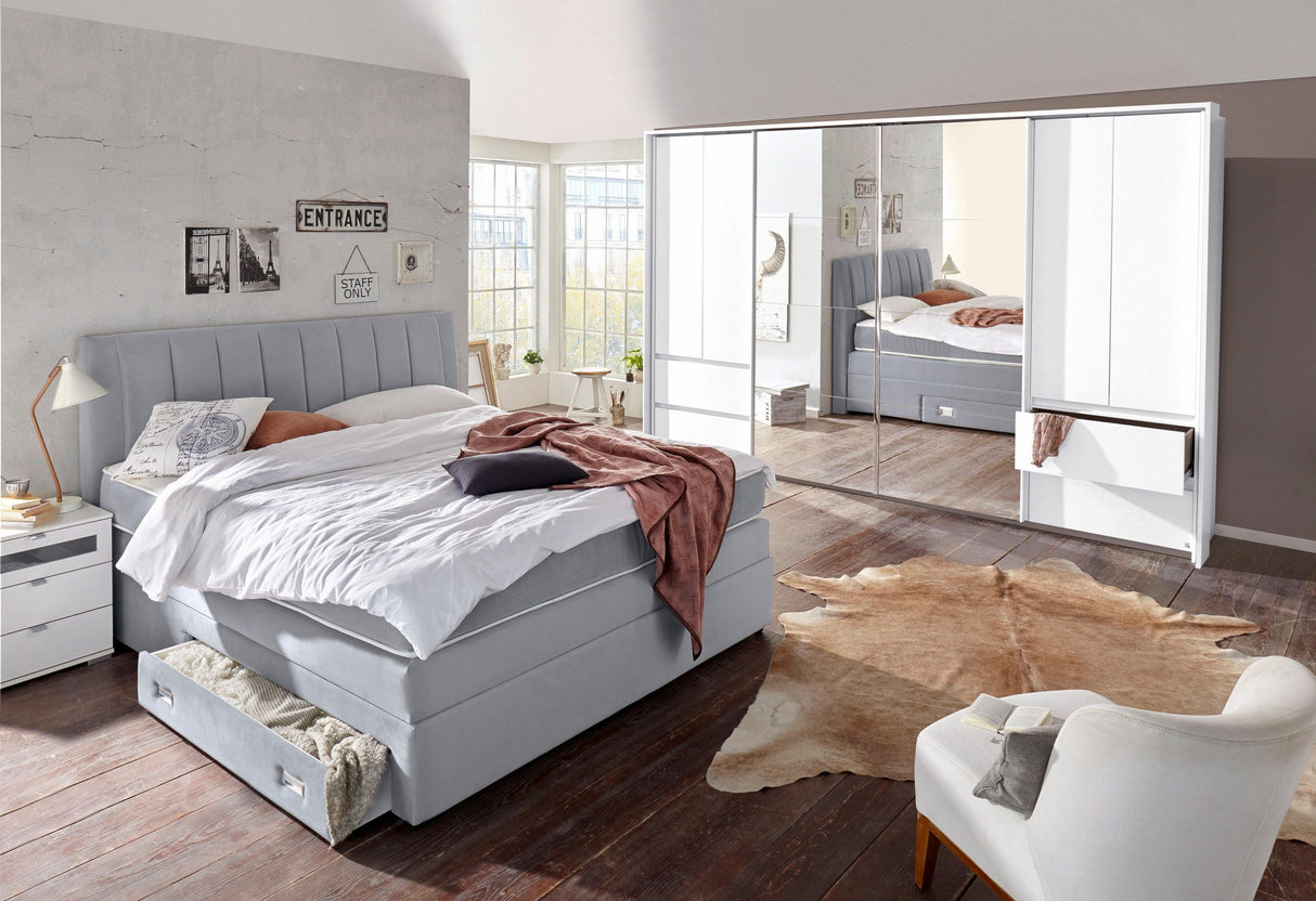 Prima Value Boxspringbett hellgrau