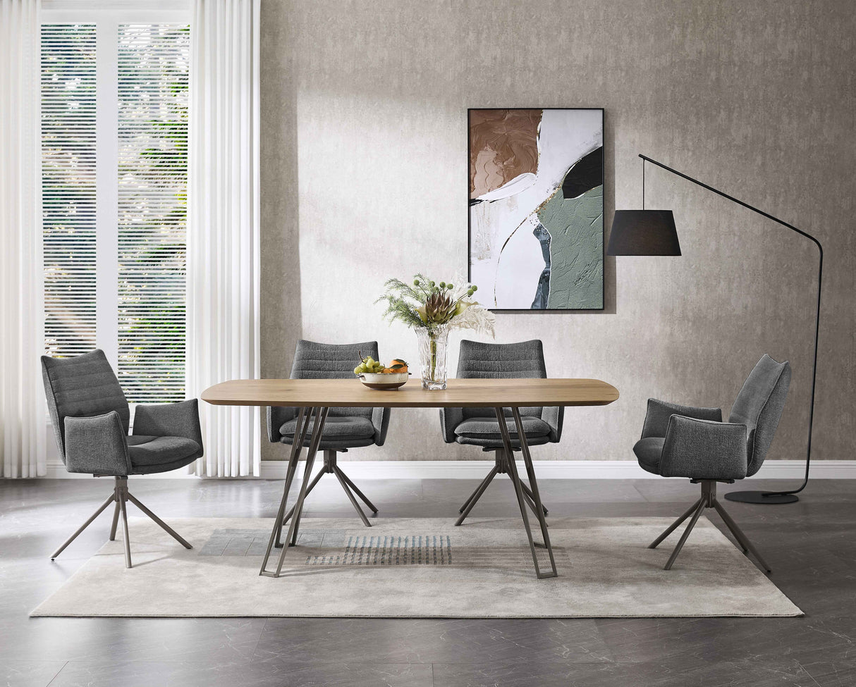 JOHANN Armlehnstuhl 180° Anthrazit - komplett bezogen