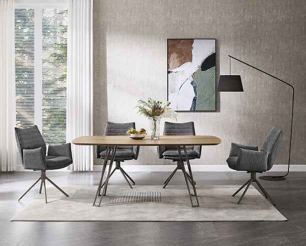 JOHANN Armlehnstuhl 180° Anthrazit - komplett bezogen