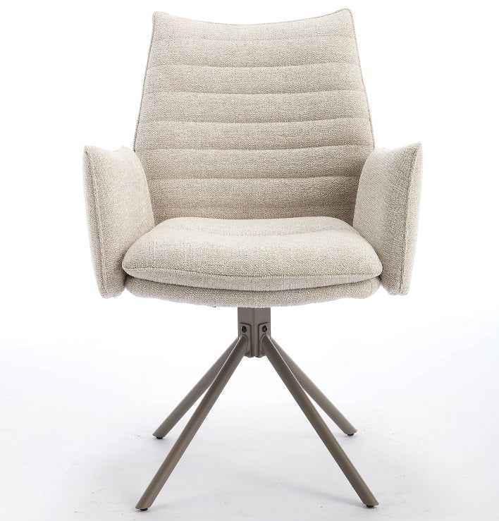 JOHANN Armlehnstuhl 180° Beige - komplett bezogen
