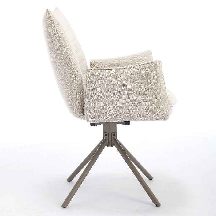 JOHANN Armlehnstuhl 180° Beige - komplett bezogen