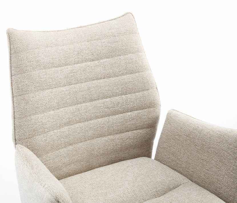 JOHANN Armlehnstuhl 180° Beige - komplett bezogen