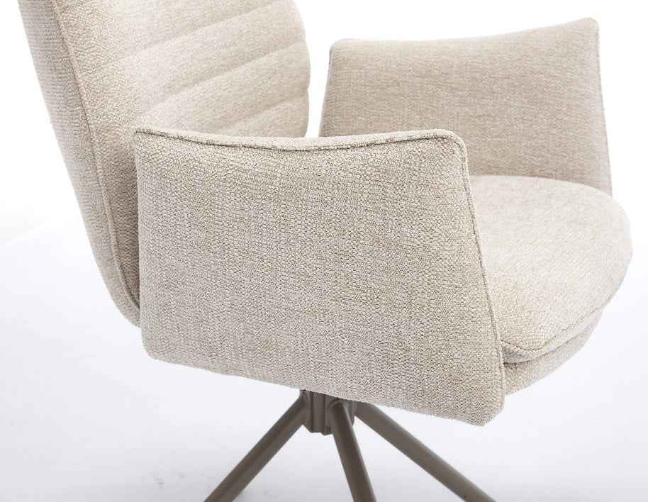 JOHANN Armlehnstuhl 180° Beige - komplett bezogen