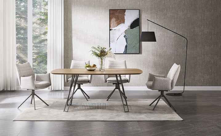 JOHANN Armlehnstuhl 180° Beige - komplett bezogen