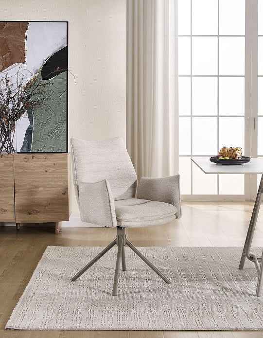 JOHANN Armlehnstuhl 180° Beige - komplett bezogen