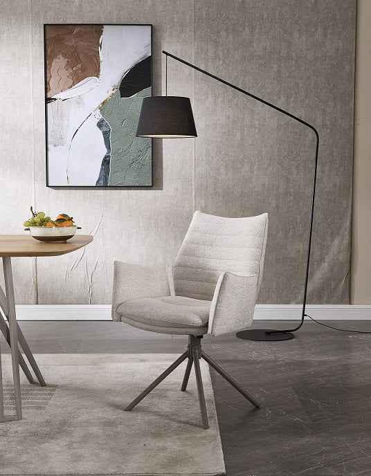 JOHANN Armlehnstuhl 180° Beige - komplett bezogen