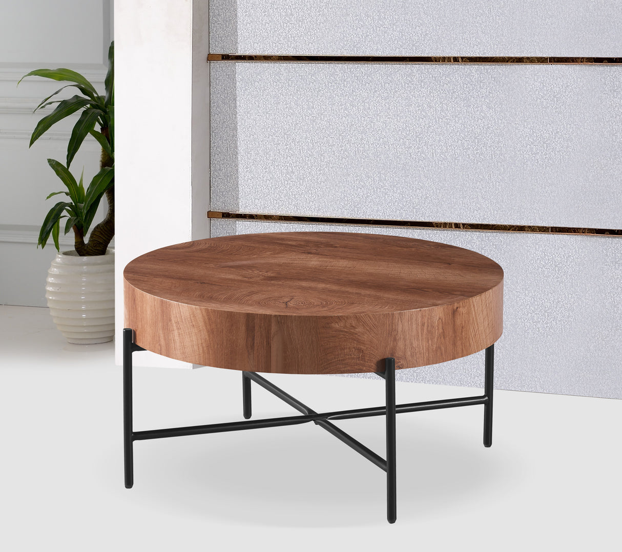 IRONIK Couchtisch Holz MDF Ø 80x40 cm