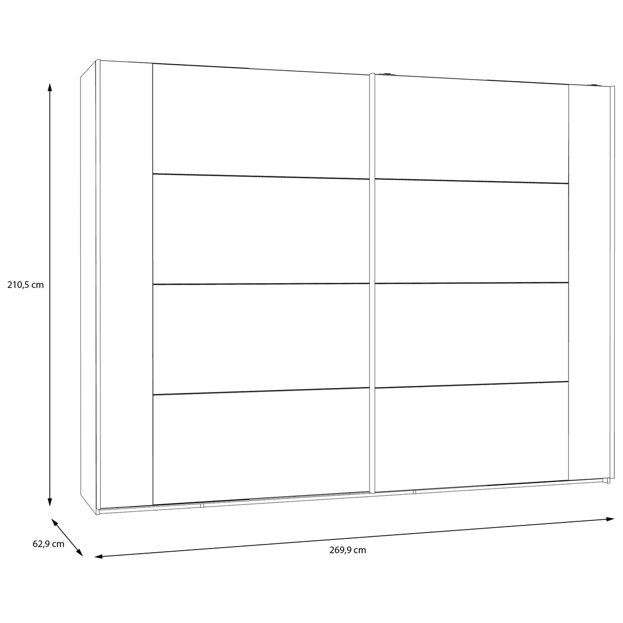 SATURN Kleiderschrank 280 cm Holz Eiche/weiss