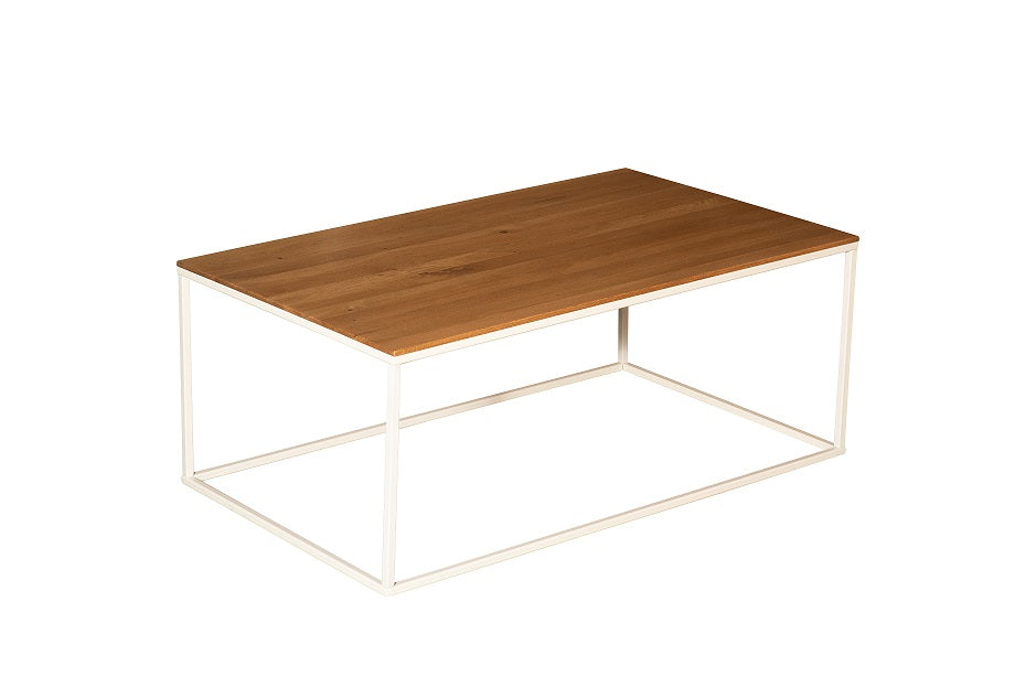 Karl Couchtisch massives Eichenholz mit weiss