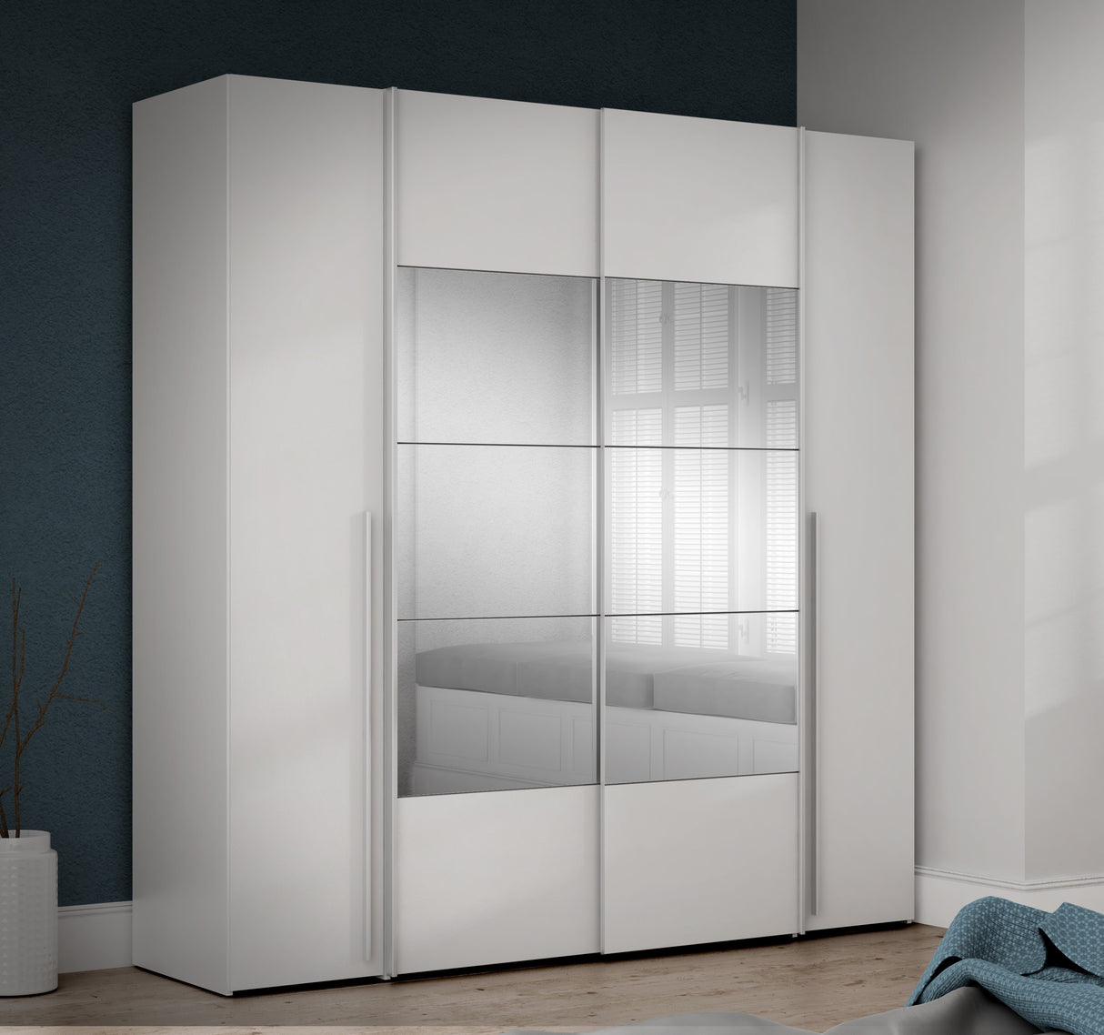 Kleiderschrank mit Spiegel Naruto 200 cm weiss