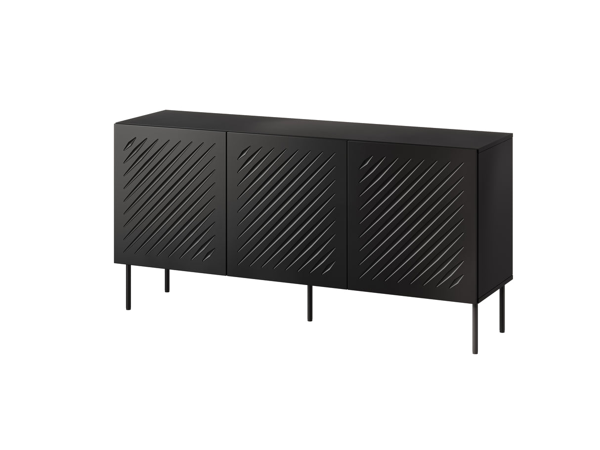 Kommode Rivano 150×75×42cm – Schwarz matt