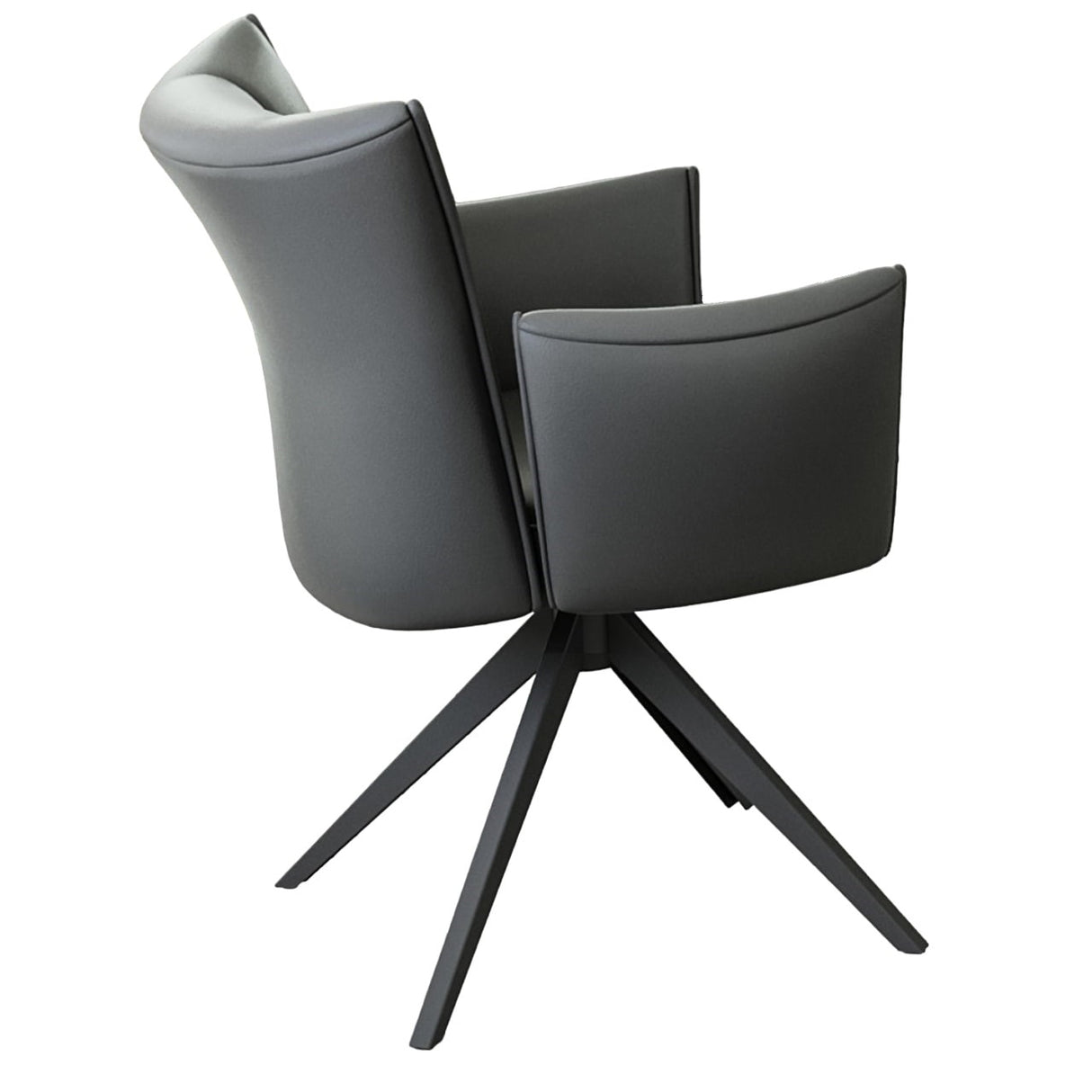 MONZA Drehstuhl Rindsleder schwarz 360°-Funktion