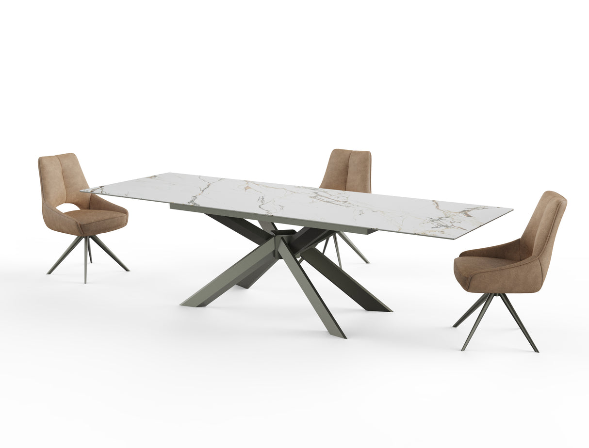 Vision Extend Esstisch Ausziehb. Marmor weiss