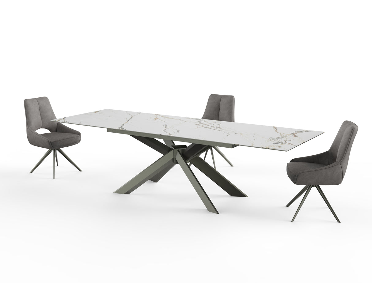 Vision Extend Esstisch Ausziehb. Marmor weiss