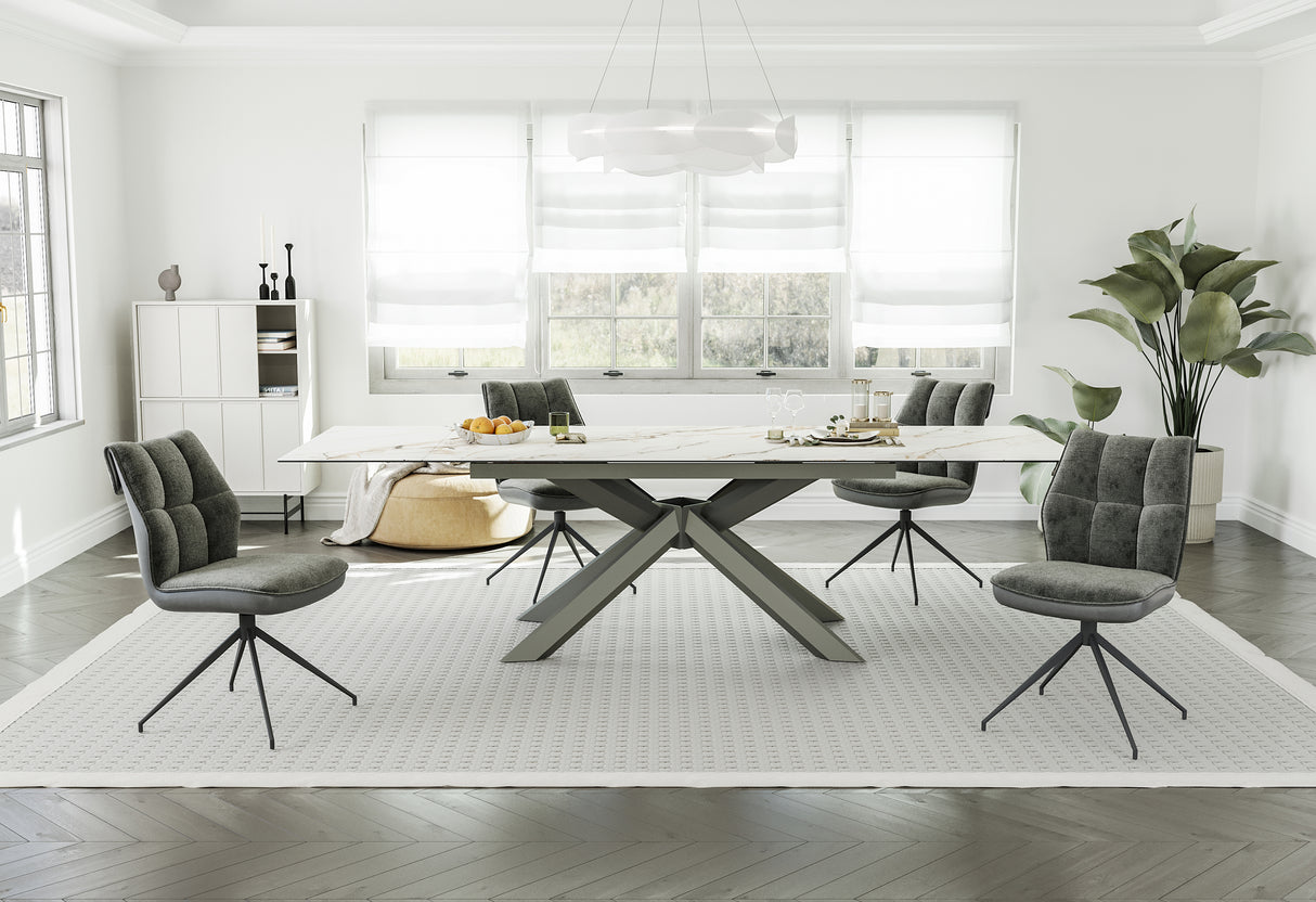 Vision Extend Esstisch Ausziehb. Marmor weiss