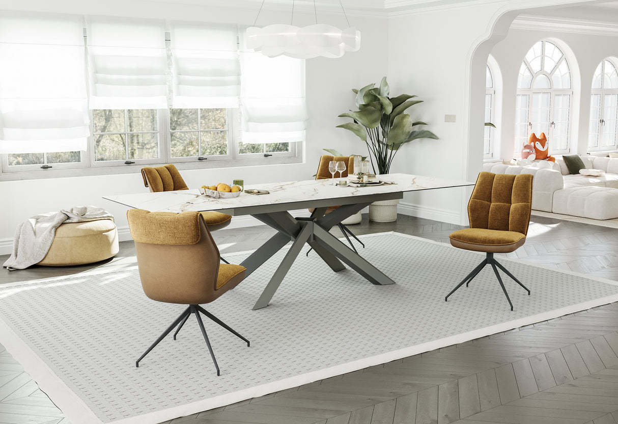 Vision Extend Esstisch Ausziehb. Marmor weiss