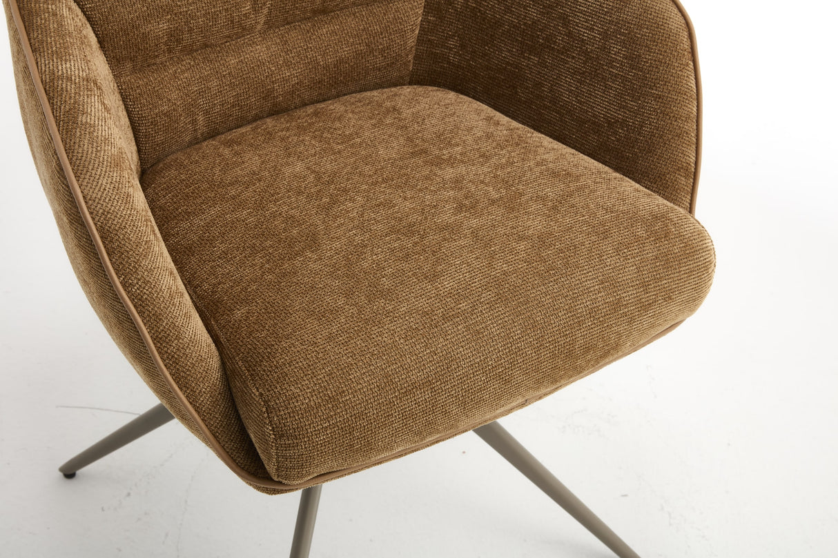 Smart Stuhl Armlehnstuhl mit Federung & 360° Braun