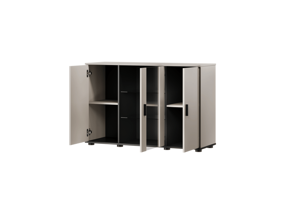 NUVOLA+ Kommode S7, Kaschmir + Schwarz mit LED