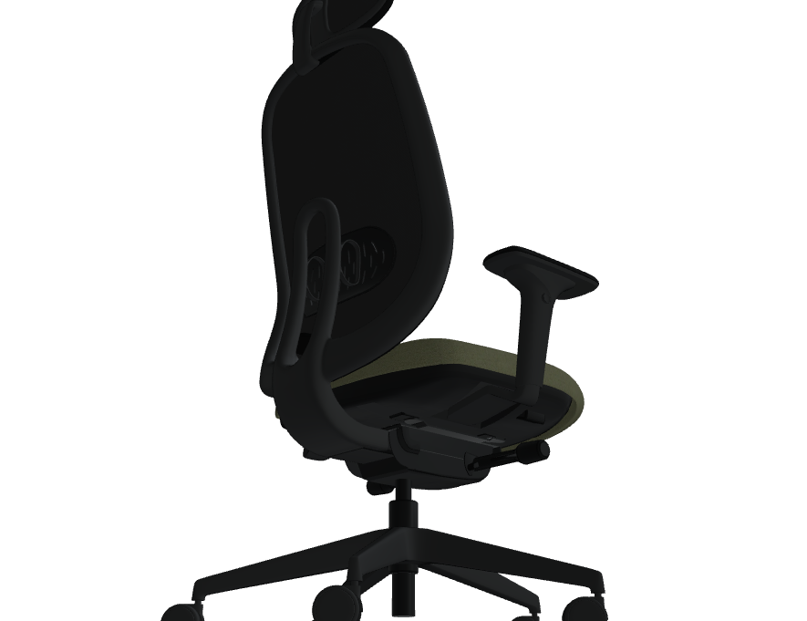 Oliver Bürostuhl 360 Kopf.+ 4D schwarz /olivgrün Grain Stoff - Prime Möbel