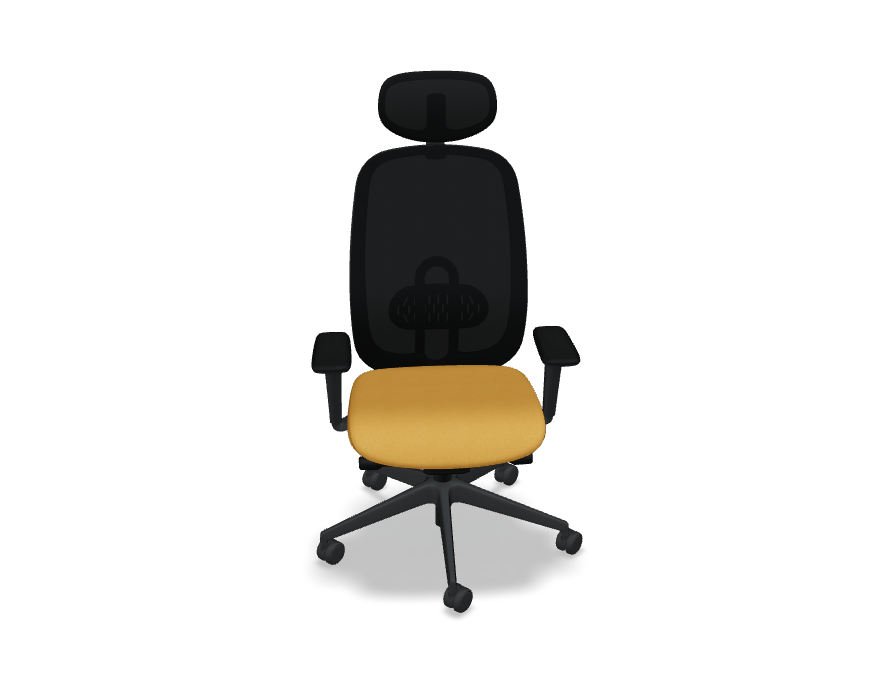 Oliver Bürostuhl 360 Kopf.+ 4D schwarz /gelb Grain Stoff - Prime Möbel