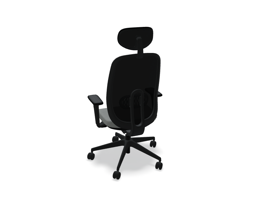 Oliver Bürostuhl 360 Kopf.+ 4D schwarz /grau Grain Stoff - Prime Möbel