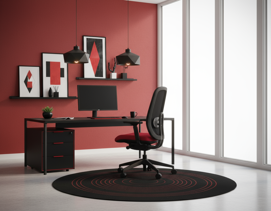 Oliver Bürostuhl 360 rot/ schwarz - Prime Möbel
