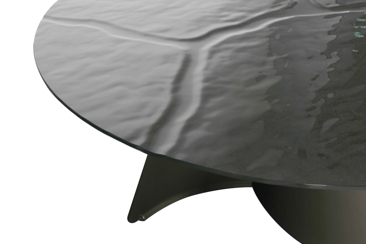 PAVARD Design Esstisch – Rund Braun, Glas + Metall Ø 160x78cm
