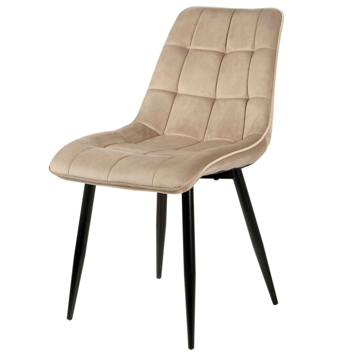 4x Set PRIME VITA Stuhl - Essen, Grau Samt, 48x60x89 cm