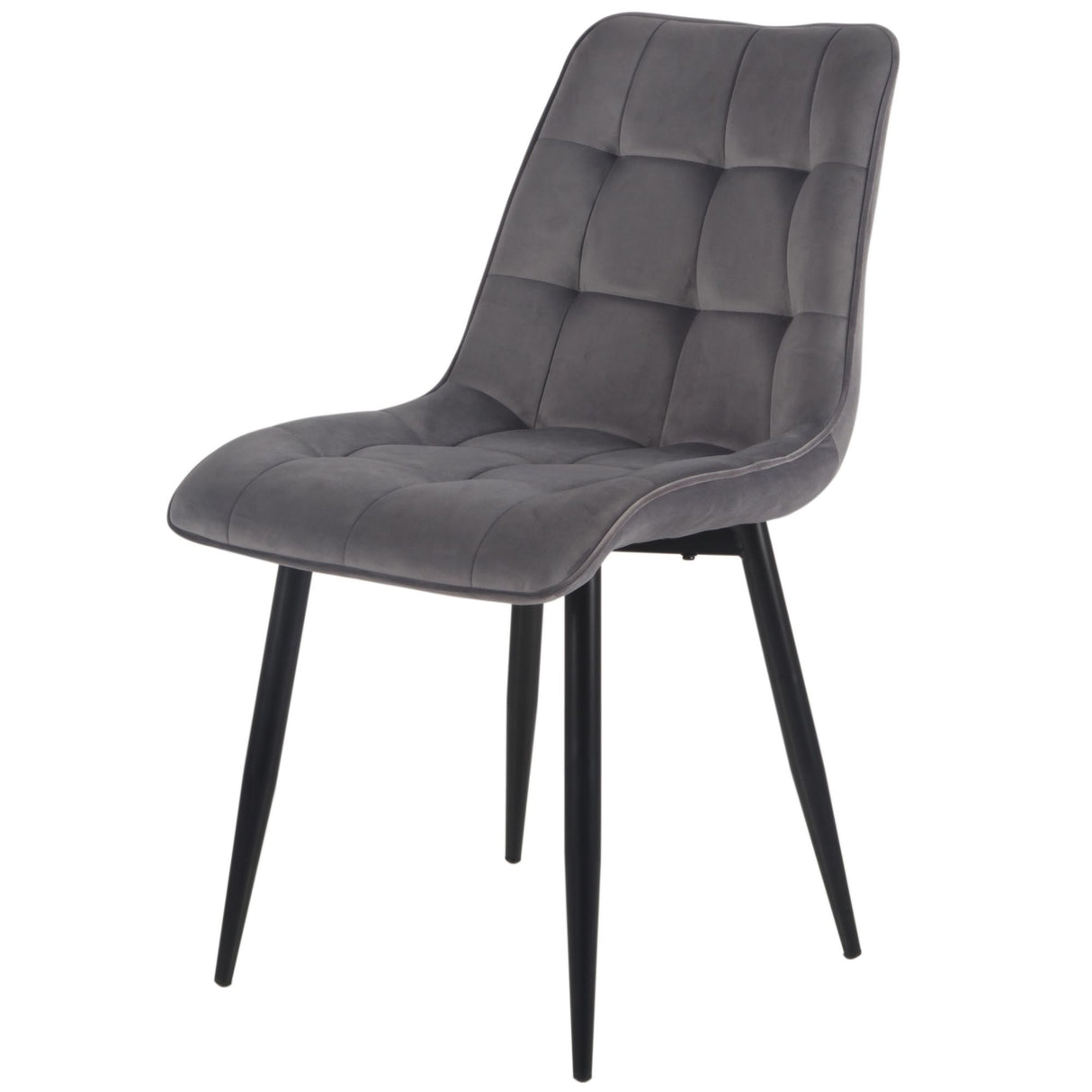 4x Set PRIME VITA Stuhl - Essen, Grau Samt, 48x60x89 cm