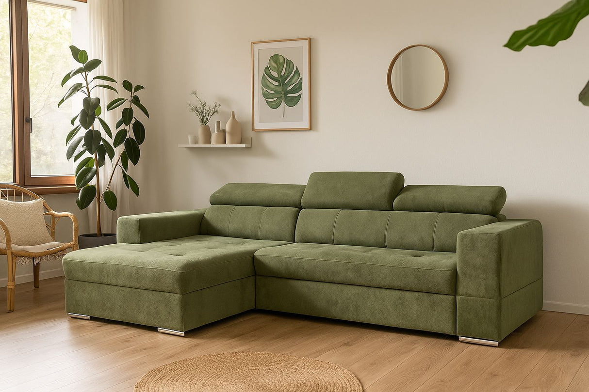 nova Ecksofa grün 290x170 cm