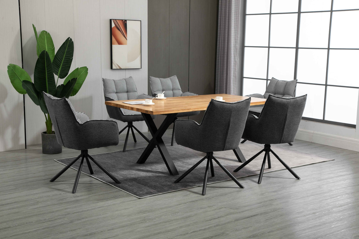 RADE Armlehnstuhl 180° drehbar, Grau - DESIGN 61x62x89cm