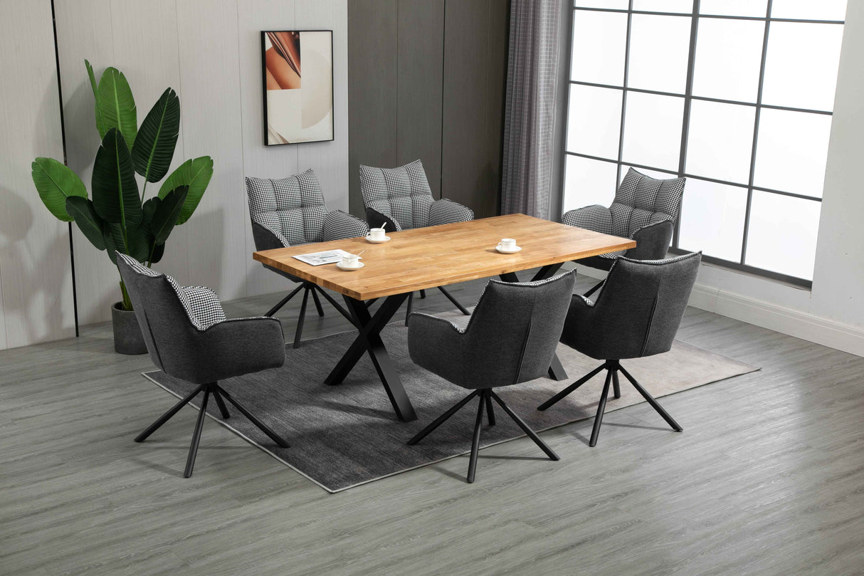 RADE Armlehnstuhl 180° drehbar, Grau - DESIGN 61x62x89cm