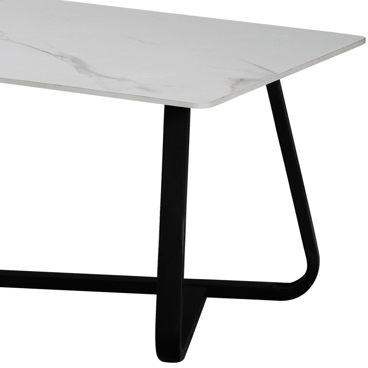 MIRALOS Couchtisch Marmor Look weiss 120×60×45 cm