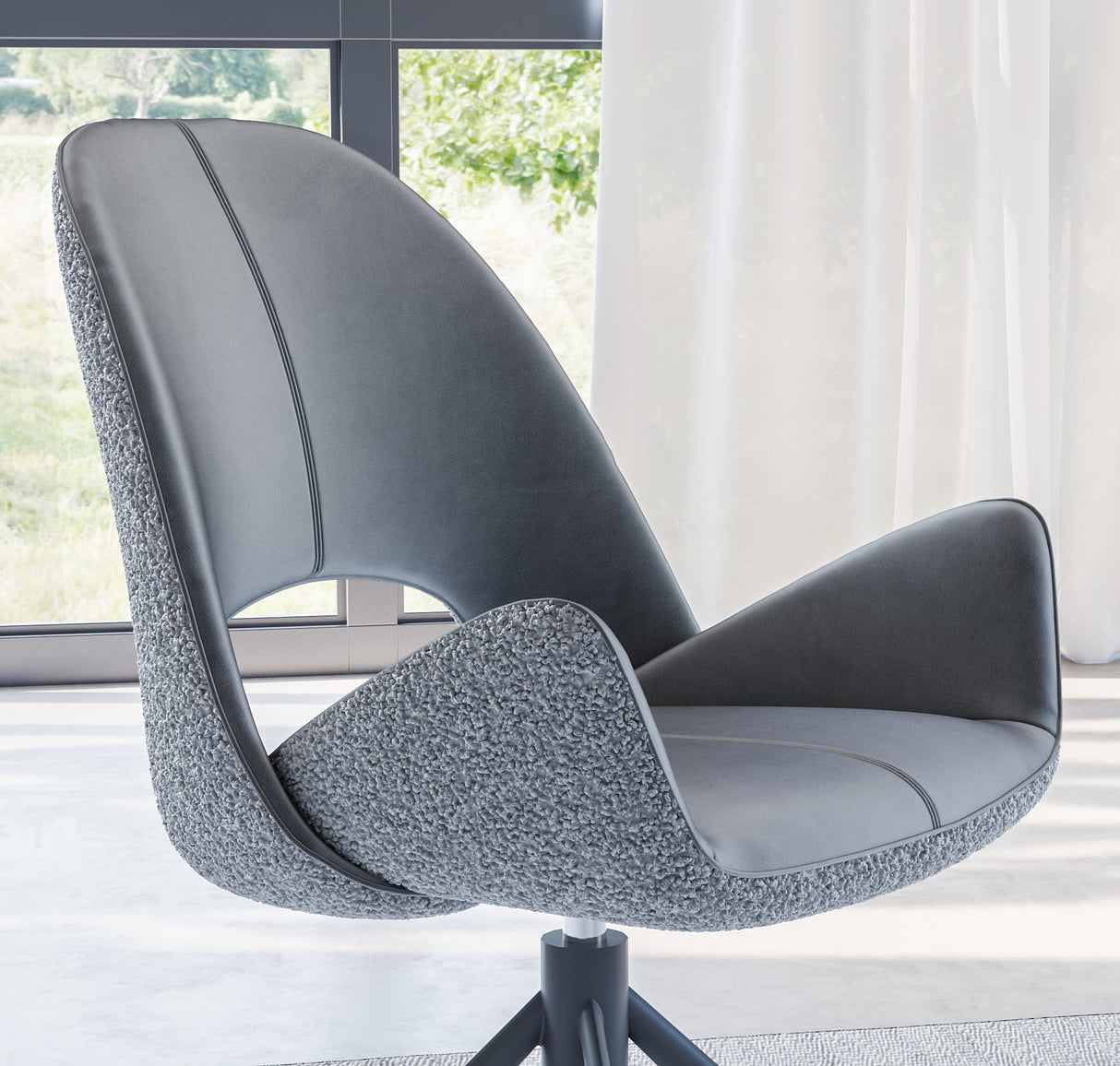 Royal Stuhl Grau Designer- 360° Drehfunk. Komfort