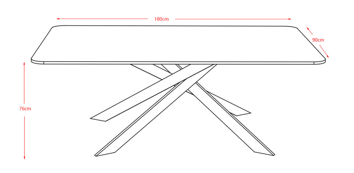 RICO Tisch aus Sinterstein, weißer HG-Marmor + Gold 180 × 90 cm