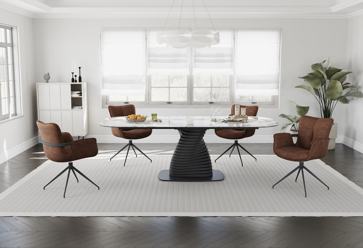 Sierra Tisch braunem Glas und Keramikplatte 240 × 110 cm